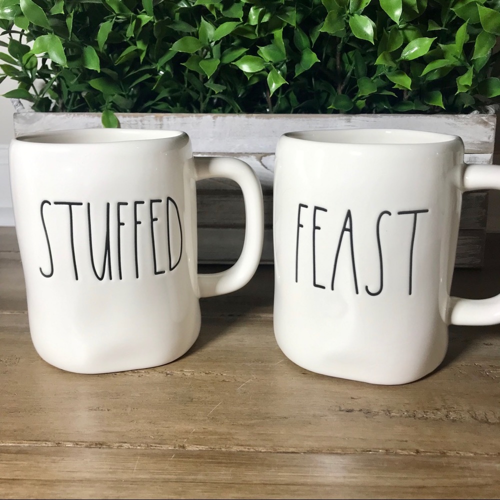 Rae Dunn STUFFED & FEAST Mug Set